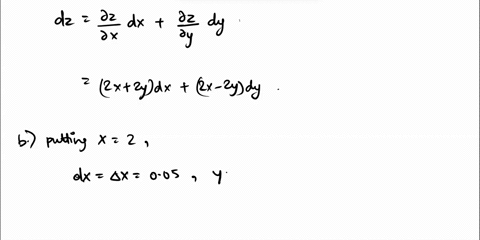 example-4-a-if-2-fx-y-x2-4xy-y2-find-the-differential-dz_-b-if-x-changes-from-2-to-206-and-y-changes-from-3-to-296-compare-the-values-of-az-and-dz-solution-a-the-definition-of-the-differenti-64633
