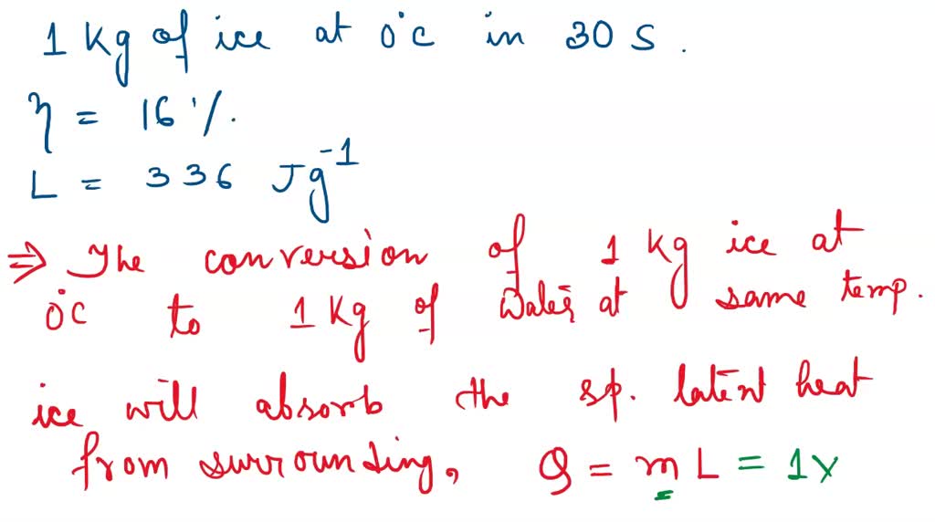 SOLVED Calculate the power of an electric heater required to melt 1 kg of ice at 0 degree C in
