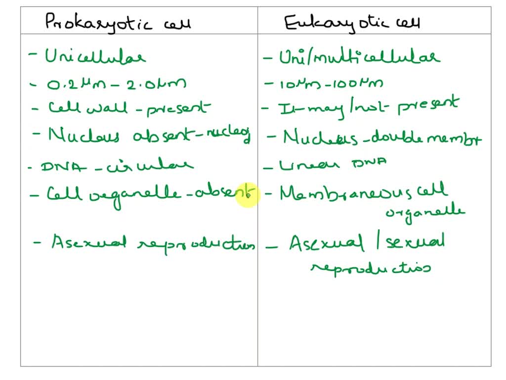 SOLVED: Compare and contrast Prokaryotic and Eukaryotic cells. Compare ...