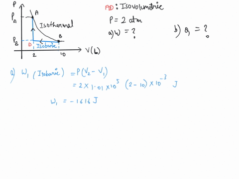 work-and-heat-in-pv-diagram-example-13-first-iaw-in-isobaric-and-isovolumetric-processes-an-ideal-gas-is-slowly-compressed-at-3-constant-pressure-of-20-atm-from-100-l-to-20l-in-this-process-11376
