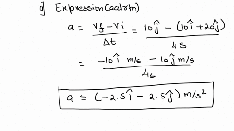 the-acceleration-of-a-particle-is-constant-at-t-0-the-velocity-of-the-particle-is-10-i-20-j-at-t-4-s-the-velocity-is-10-j-a-what-is-the-particles-acceleration-b-how-do-the-position-and-veloc-81217