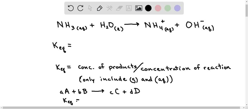 SOLVED: Write the chemical equation for the dissociation in water of NH ...