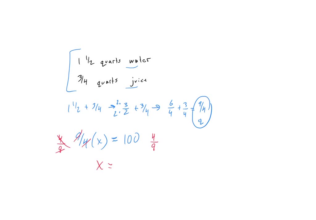 SOLVED 'a recipe for sparkling grape juice calls for 1 1/2 quarts of