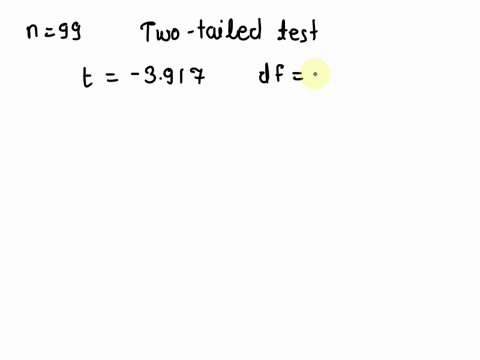 asample-of-99-values-is-taken-from-a-normally-distributed-population-you-are-doing-a-two-tailed-test-and-the-test-statistic-is-t98-3917-find-the-p-value-for-this-hypothesis-test-p-value-roun-48347