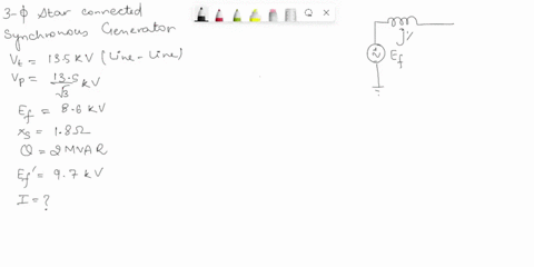 a-3-phase-50-hz-star-connected-4-pole-cylindrical-rotor-synchronous-generator-delivers-2-mvar-three-phase-reactive-power-to-an-electrical-grid-at-135-kv-line-to-line-voltage-the-generator-ex-92013