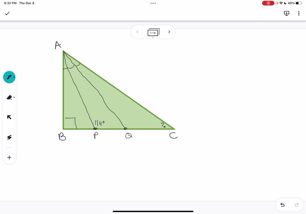 SOLVED In Triangle ABC Angle B Is A Right Angle Points P And Q Are 