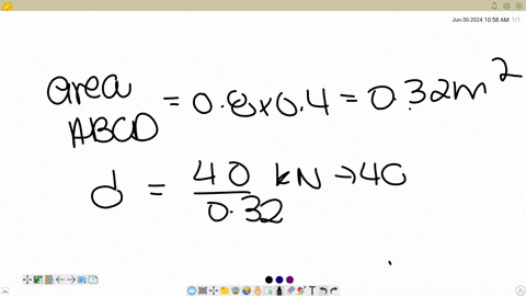 exp-82-the-rectangular-block-of-negligible-weight-in-the-figure-is-subjected-to-a-vertical-force-of-40-mathrmkn-which-is-applied-to-its-corner-determine-the-largest-normal-stress-acting-on-a-section-t