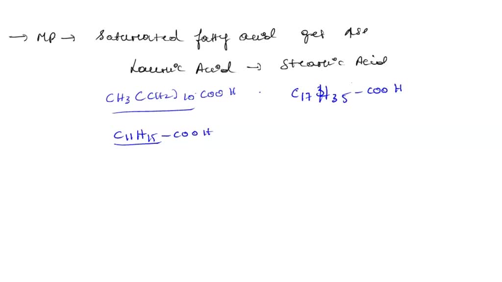SOLVED Explain why the melting points of the saturated fatty acids