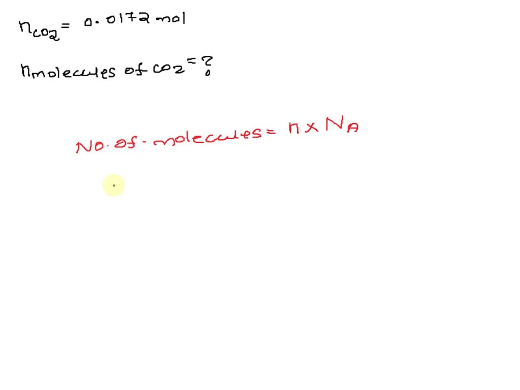 SOLVED: calculate the number if co2 molecules in .0274 mol of co2
