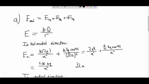four-point-charges-are-at-the-corners-of-a-square-of-side-a-as-shown-in-figure-mathrmp-2321-a-determine-the-magnitude-and-direction-of-the-electric-field-at-the-location-of-charge-q-b-what-is-the-re-3