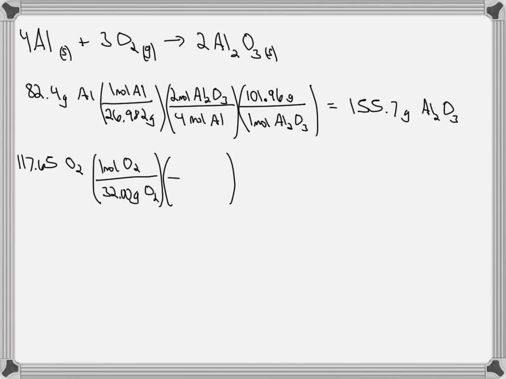 SOLVED 5. Aluminum reacts with oxygen to produce aluminum oxide which can be used as an