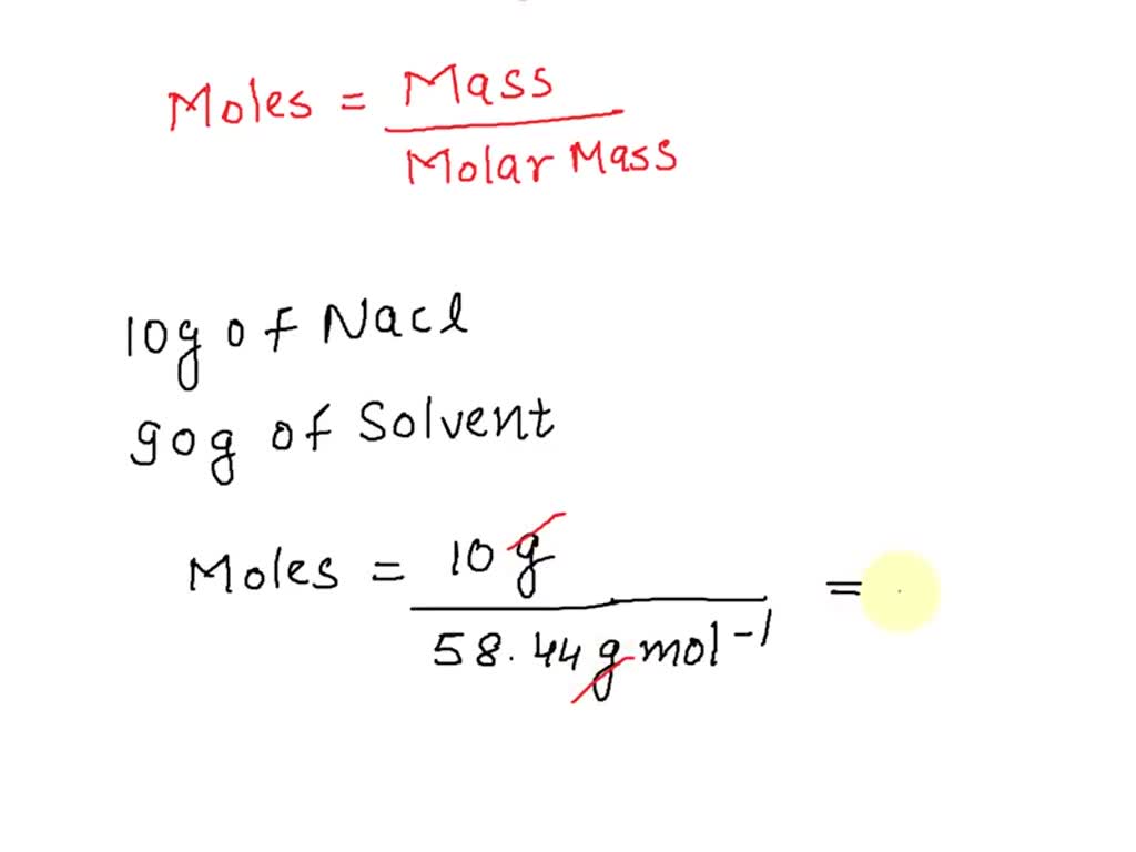 SOLVED: What is the molality of an aqueous solution of NaCl with a ...