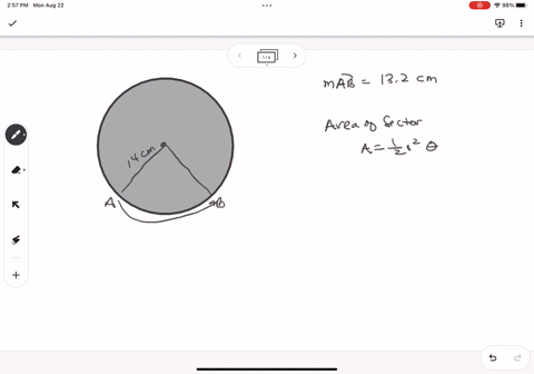 in-the-figure-o-is-the-centre-of-the-circle-with-radius-equal-to-14cmthe-length-of-the-arc-ab-is-equal-to-132cmfind-the-area-of-shaded-sector-of-the-circle-cm-14-6-wjz-70172