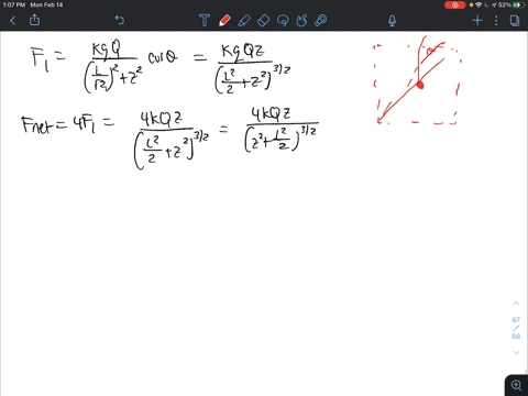 10-four-identical-particles-each-baving-charge-q-are-fixed-at-the-corners-of-square-of-side-a-fifth-point-charge-q-lies-distance-along-the-line-perpendicular-to-the-plane-of-the-squa-re-and-28754