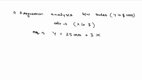 13a-regression-analysis-between-sales-y-in-1000-and-advertising-x-in-dollars-resulted-in-the-following-equation-y-25000-3-x-a-the-above-equation-implies-that-anaincrease-of-4-in-advertising-98853