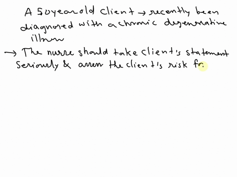 a-50-year-old-client-who-has-recently-been-diagnosed-with-a-chronic-degenerative-illness-has-announced-to-the-nurse-the-intention-to-commit-suicide-in-order-to-prevent-future-suffering-which-95802