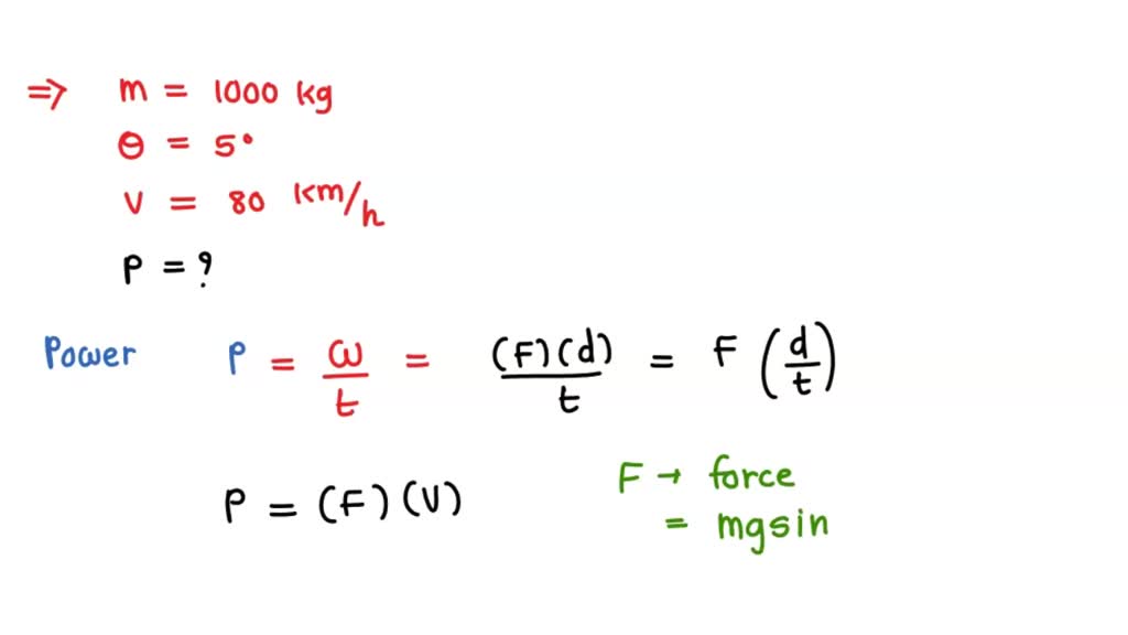 SOLVED: A 1000 kg car climbs a 5.0-degree slope at a constant velocity ...