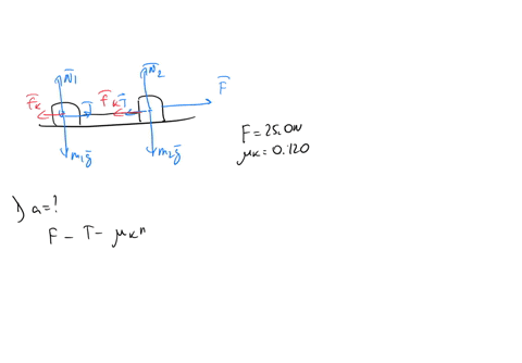 oo-kg-box-is-attached-t0-00-kg-box-by-rope-the-oo-kg-box-pulled-by-rope-with-force-of-250-n-determine-the-acceleration-of-the-boxes-ad-the-tension-in-rope-the-coefficient-of-friction-between-56723