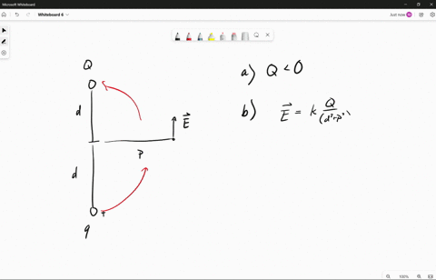 constants-part-a-wo-point-charges-q-and-q-where-qis-positive-roduce-the-net-electric-field-shown-at-point-p-in-the-gure-figure-1-the-field-points-parallel-to-the-line-onnecting-the-two-charg-83825