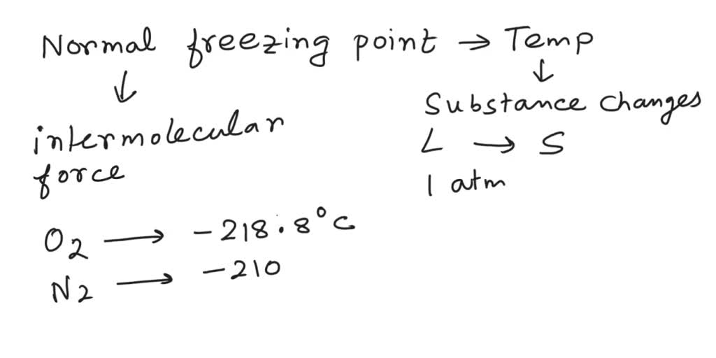 SOLVED: Which has the highest normal freezing point? O2 N2 H2 NH3 Which ...