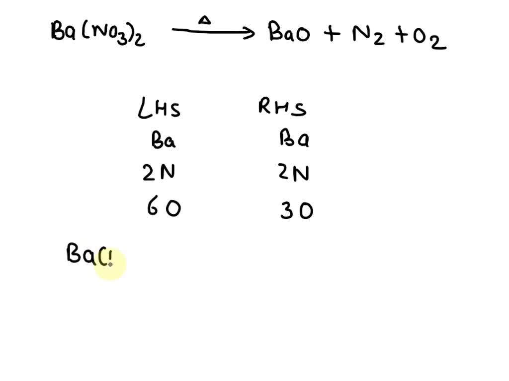 SOLVED g. The of solid barium nitrate leads to the