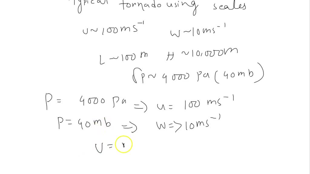 SOLVED: Write the equations of motion for a typical tornado using ...