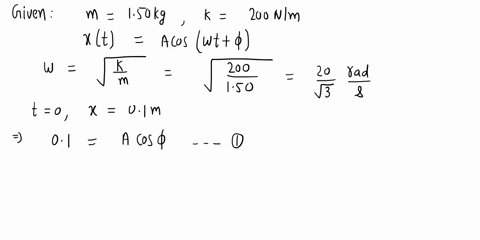 a-150-kg-mass-on-a-horizontal-frictionless-surface-is-attached-to-a-horizontal-spring-with-spring-constant-k-200-nmthe-mass-is-in-equilibrium-at-x-0-m-the-mass-is-released-when-t-0-s-at-coor-25075