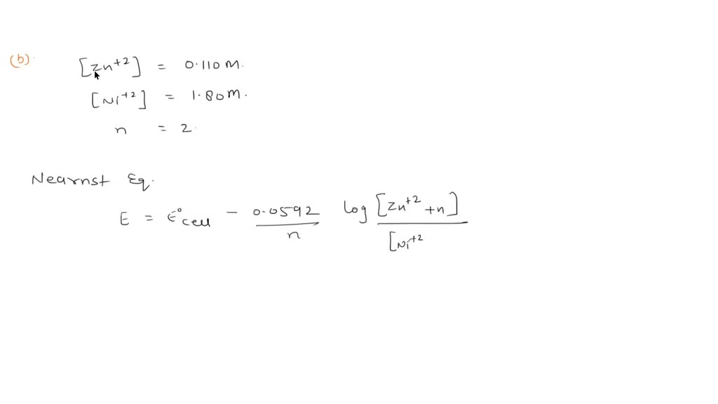 SOLVED: A voltaic cell consists of a Zn/Zn2+ half-cell and a Ni/Ni2 ...