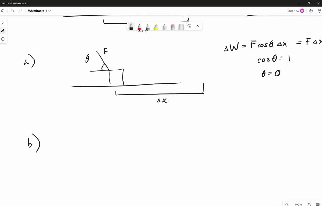 A force F that is at an angle 60° above the horizontal is applied to a