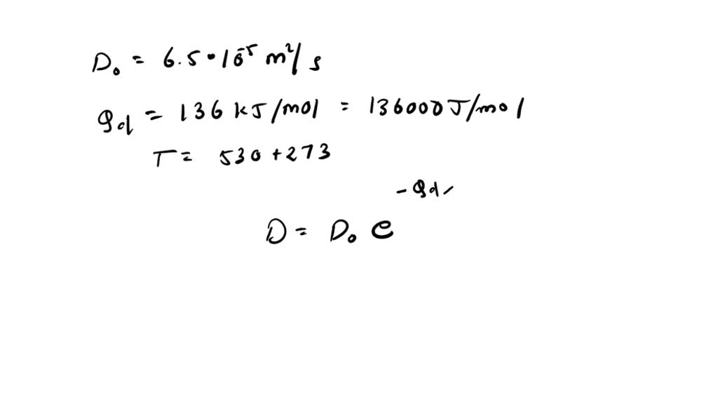 SOLVED: Using the Tabulation of Diffusion Data, answer the following ...