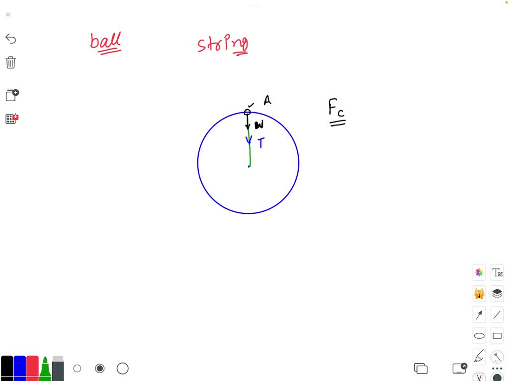 SOLVED: A ball tied on a string rotates in a circular path as shown ...