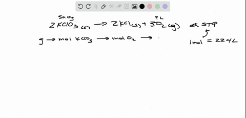 determine-the-volume-of-o2at-stp-formed-when-500-g-of-kclo3-decomposes-according-to-the-following-reaction-the-molar-mass-for-kclo3-is-12255-gmol2-kclo3s-2-kcls-3-o2g-21964