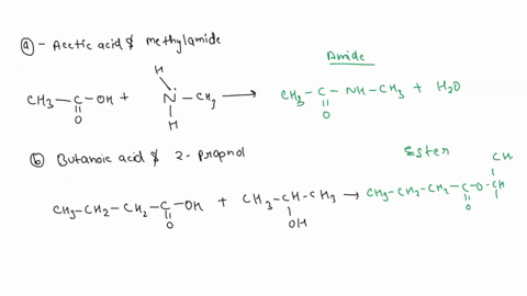 1-draw-the-organic-product-formed-when-the-following-compounds-undergo-a-substitution-reaction-a-acetic-acid-and-methylamine-b-butanoic-acid-and-2-propanol-c-formic-acid-and-2-methyl-1-propa-36256