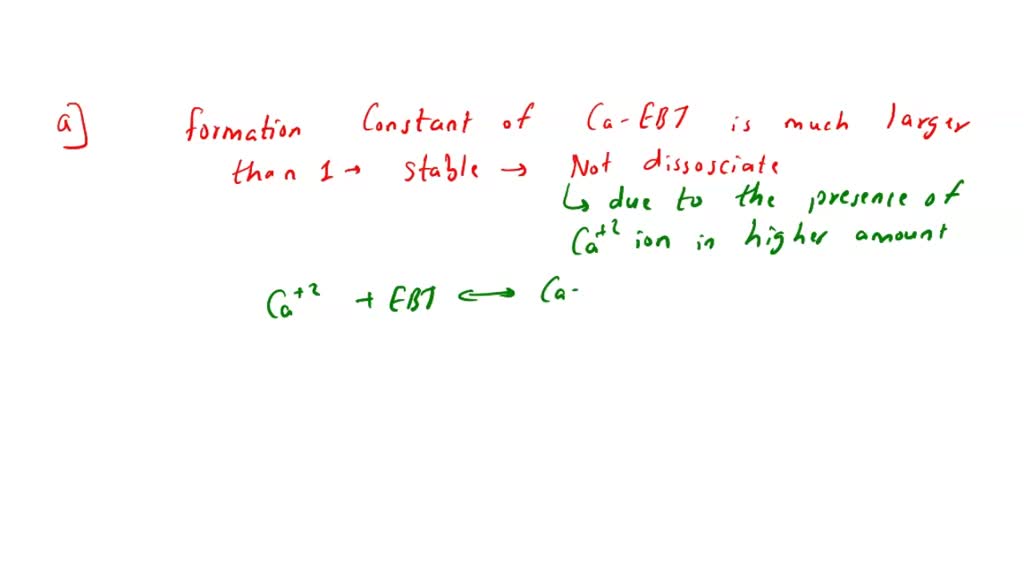 SOLVED EBT is a good indicator for the titration of magnesium with