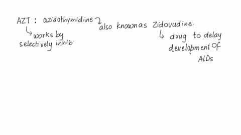 azt-is-a-drug-that-is-commonly-used-to-fight-hiv-infection-the-active-component-of-azt-is-a-nitrogenous-base-that-mimics-thymine-normal-nucleotides-cannot-covalently-bond-to-the-thymine-mimi-17477