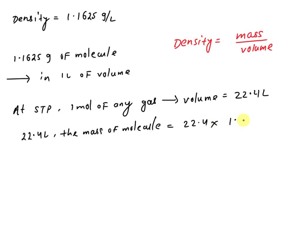 SOLVED Which gaseous hydrocarbon below has a density of 1.1625 g