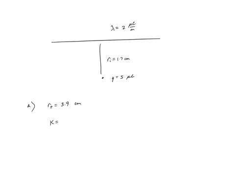 a-very-small-sphere-with-positive-charge-q-500-c-is-released-from-rest-at-a-point-170-cm-from-a-very-long-line-of-uniform-linear-charge-density-200-cm-what-is-the-kinetic-energy-of-the-spher-72332