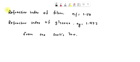a-glass-optical-fiber-n-150-is-submerged-in-glycerin-n-1473-what-is-the-critical-angle-for-light-to-stay-inside-the-fiber-73942