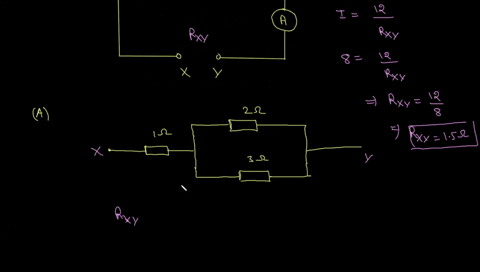 in-the-circuit-shown_-the-battery-and-ammeter-have-negligible-resistance-the-following-combinations-of-resistors-are-each-separalely-placed-between-the-terminals-x-and-y-of-the-circuit-which-81145
