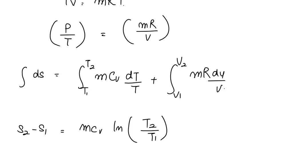 SOLVED: Derive the entropy change of the Ideal Gas equation with ...