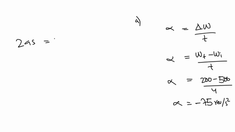 an-electric-fan-is-turned-off-and-its-angular-velocity-decreases-uniformly-from-500-revmin-to-200-revmin-in-400-s-a-find-the-angular-acceleration-inrevs2-and-the-number-of-revolutions-made-b-77072