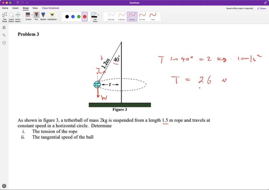 SOLVED Problem 3 1 40 Figure 3 As shown in figure 3, a tetherball of