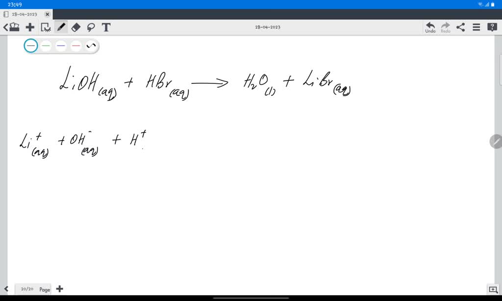 SOLVED: 1. Finishing the following neutralization reactions: a) HBr(aq ...