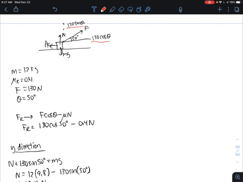 you-pull-an-12-kg-box-across-a-level-surface-with-a-coefficient-of-kinetic-friction-of-04-if-you-pull-the-box-4-m-using-a-130-n-force-at-a-50-degree-angle-to-the-ground-what-is-the-total-wor-94562