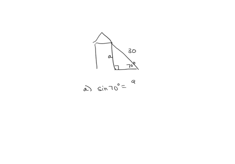 a-30-foot-ladder-leaning-against-the-side-of-house-makes-70-angle-with-the-ground-how-far-up-the-side-of-the-house-does-the-ladder-reach-what-is-the-horizontal-distance-between-the-bottom-of-26803