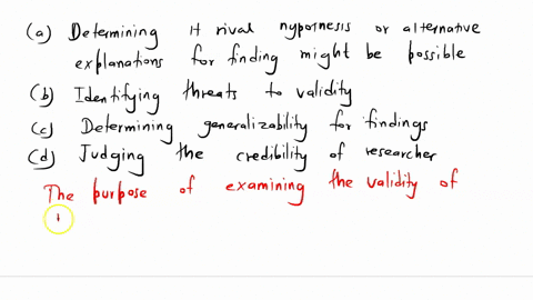 the-purpose-of-examining-the-validity-of-a-research-design-includes-all-of-the-following-except-group-of-answer-choices-determining-if-rival-hypotheses-or-alternative-explanations-for-findin-18502