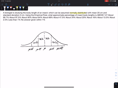 a-biologist-is-studying-the-body-length-of-an-insect-which-can-be-assumed-normally-distributed-with-mean-20-cm-and-standard-deviation-3-cm-using-the-empirical-rule-what-approximate-percentag-08424