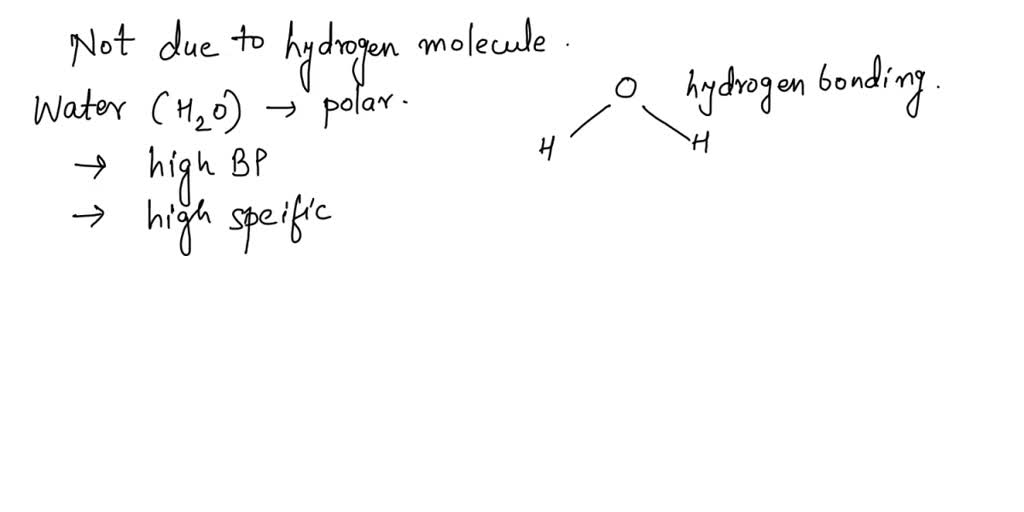 SOLVED Which of the following properties is not due to the hydrogen