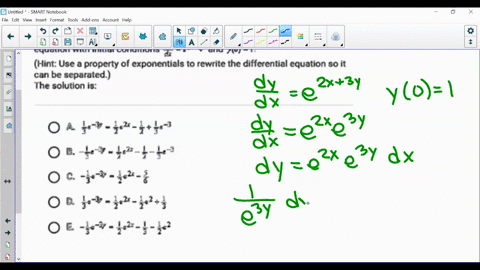 solve-the-following-differential-equation-with-initial-conditions-dydxe2x3y-and-y01-thank-you-in-advance-any-help-is-appreciated-scetlen-2-ei-11-point-using-separation-of-variables-technique-63818