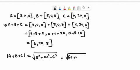 question-9-1-point-saved-given-the-following-information-about-three-vectors-what-is-the-magnitude-of-the-summation-of-the-three-vectors-express-your-answer-to-two-decimal-places-vector-a-30-09982